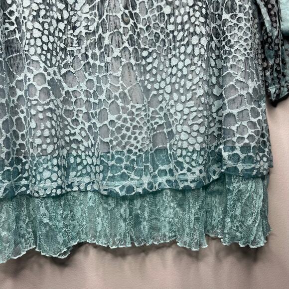 Ali Miles Artsy Lagenlook Tunic Top XL Layered Ruffle Hem Art-to-Wear XL Boho - Picture 4 of 12